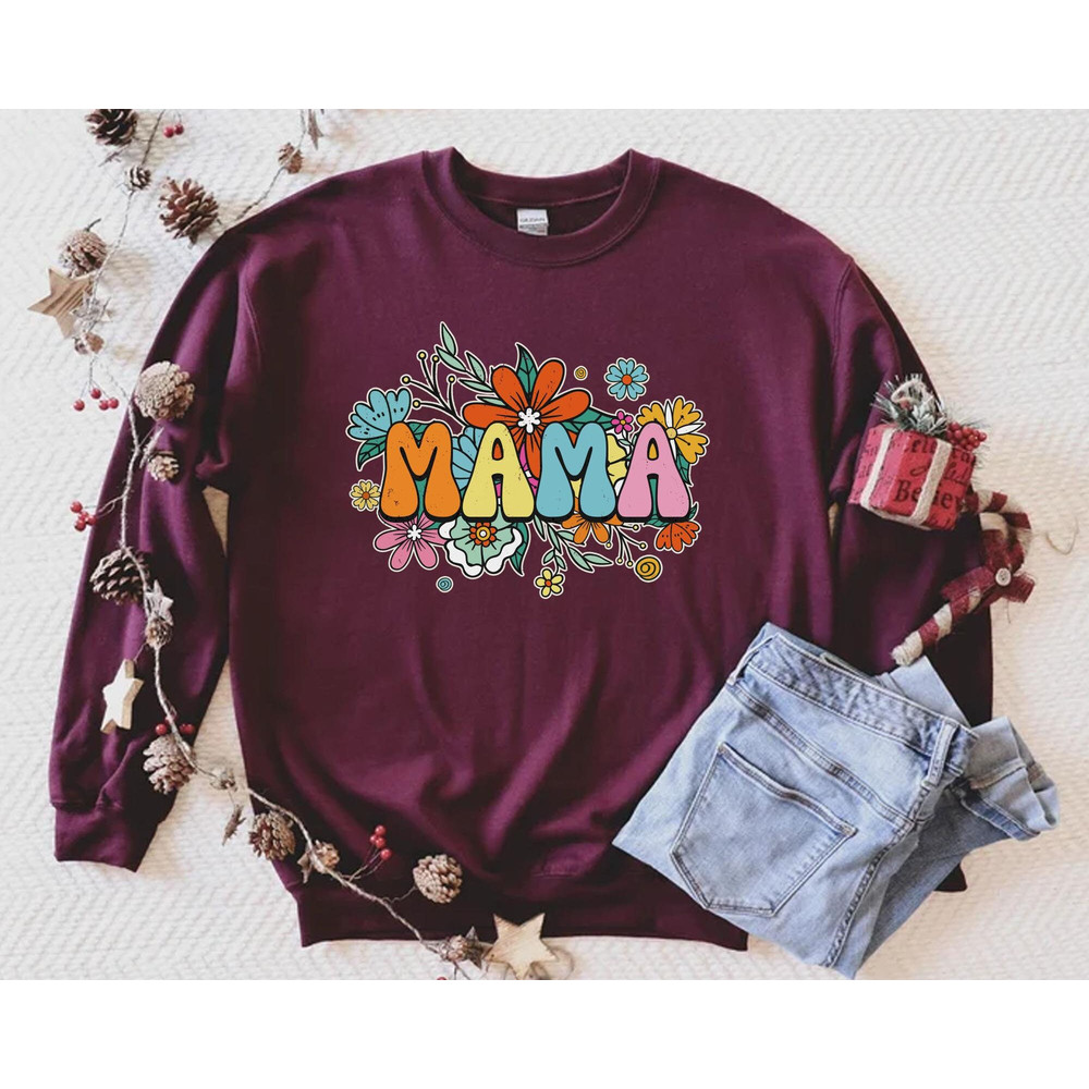 Retro 70s Floral Mama Shirt Mama Flower T-shirt Mother's Day 2023 Gift For Mom Flower Shirt For Mom Mom Shirt For Mother Day - 5.jpg