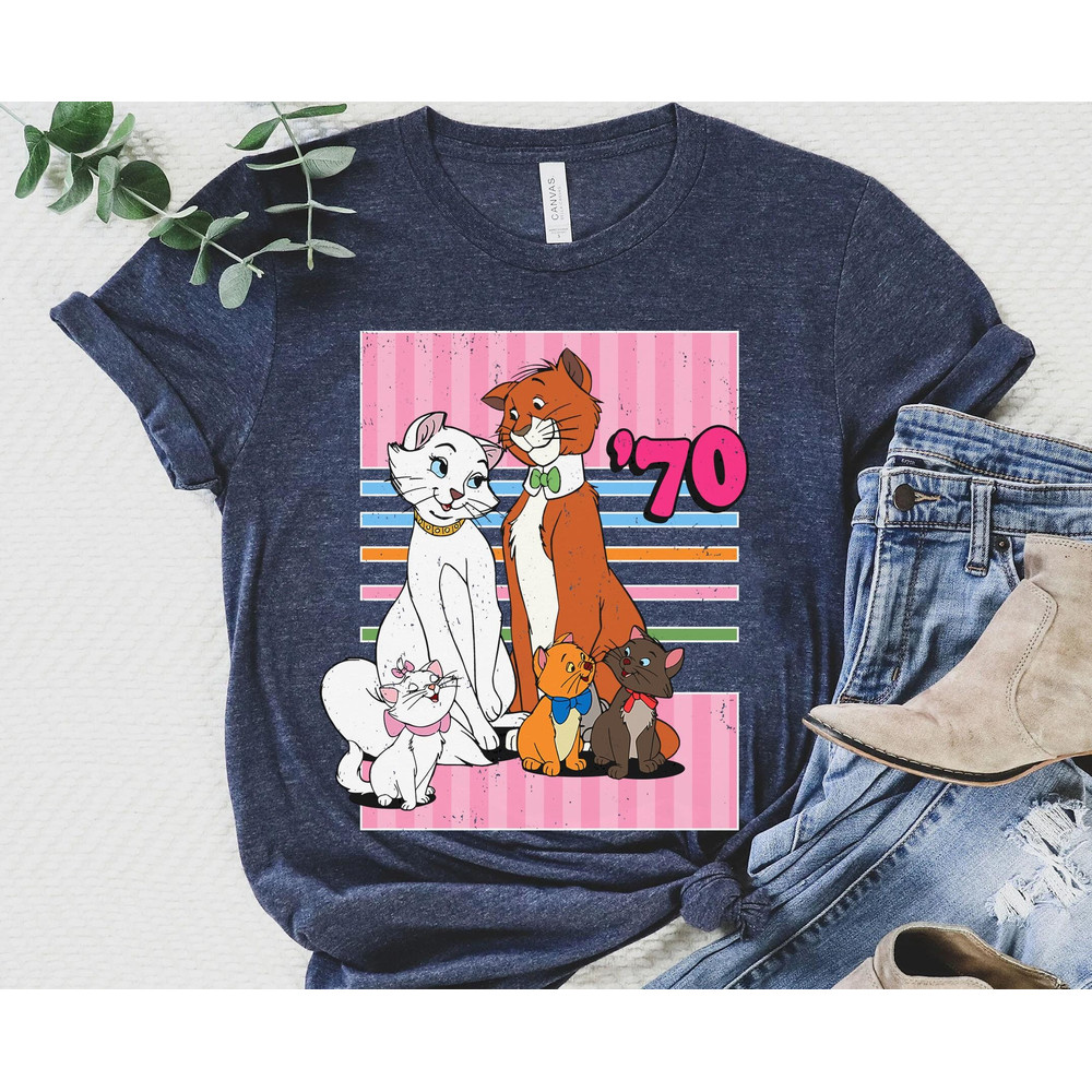 Retro 70s The Aristocats Marie Berlioz Toulouse Duchess Thomas Shirt Disney Cats T-shirt Walt Disney World Disneyland Trip Outfits - 2.jpg
