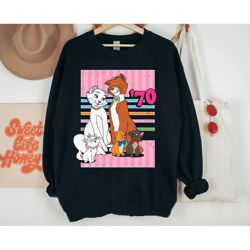 Retro 70s The Aristocats Marie Berlioz Toulouse Duchess Thomas Shirt Disney Cats T-shirt Walt Disney World Disneyland Trip Outfits - 4.jpg
