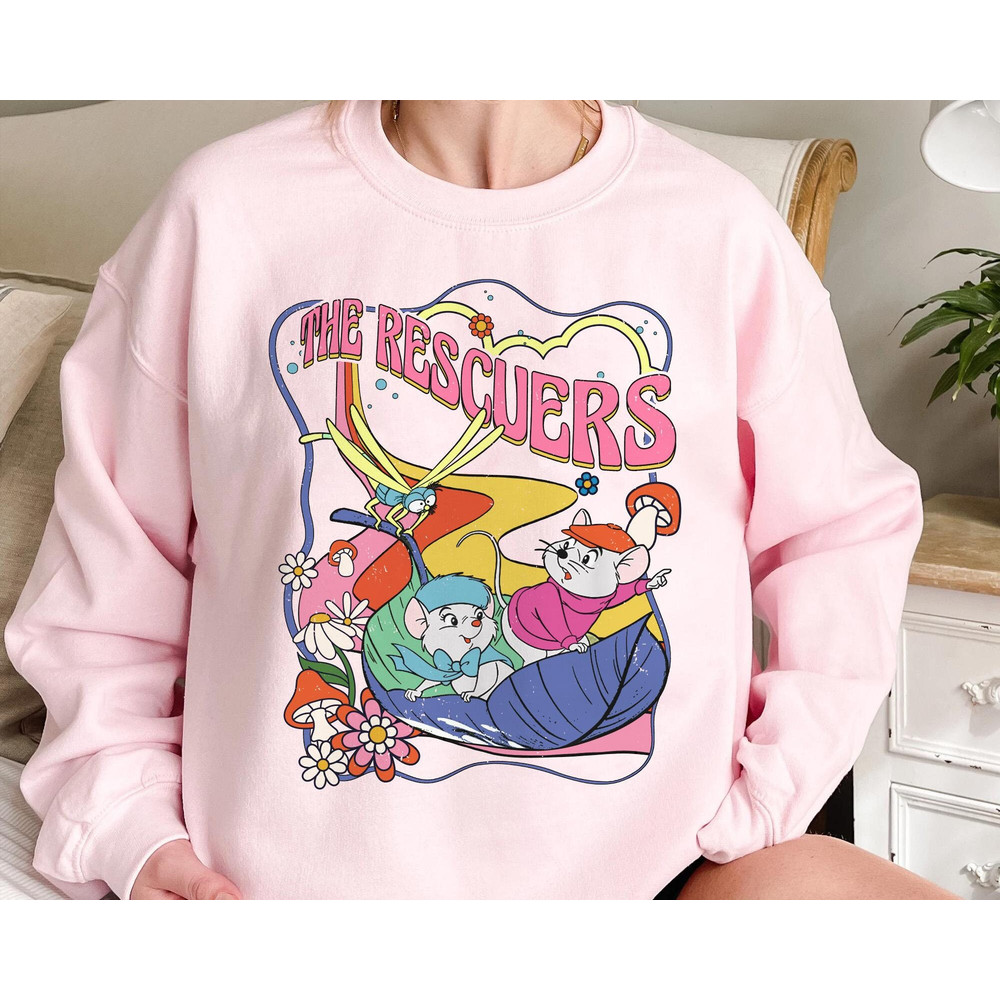 Retro 70s The Rescuers Bernard Bianca Mouse Leaf Boat Shirt Funny Disney T-shirt Walt Disney World Shirt Disneyland Trip Outfits - 3.jpg