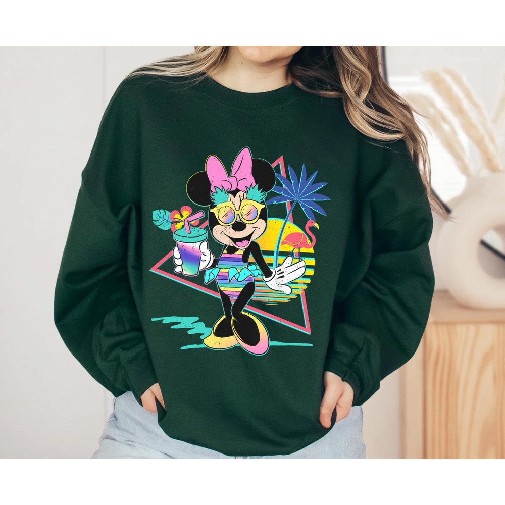 Retro 80s Disney Minnie Mouse Unicorn Stripes Pineapples Shirt  Disney Summer Vibes  Summer Vacation Tee  Disney Family Matching T-shirt - 4.jpg