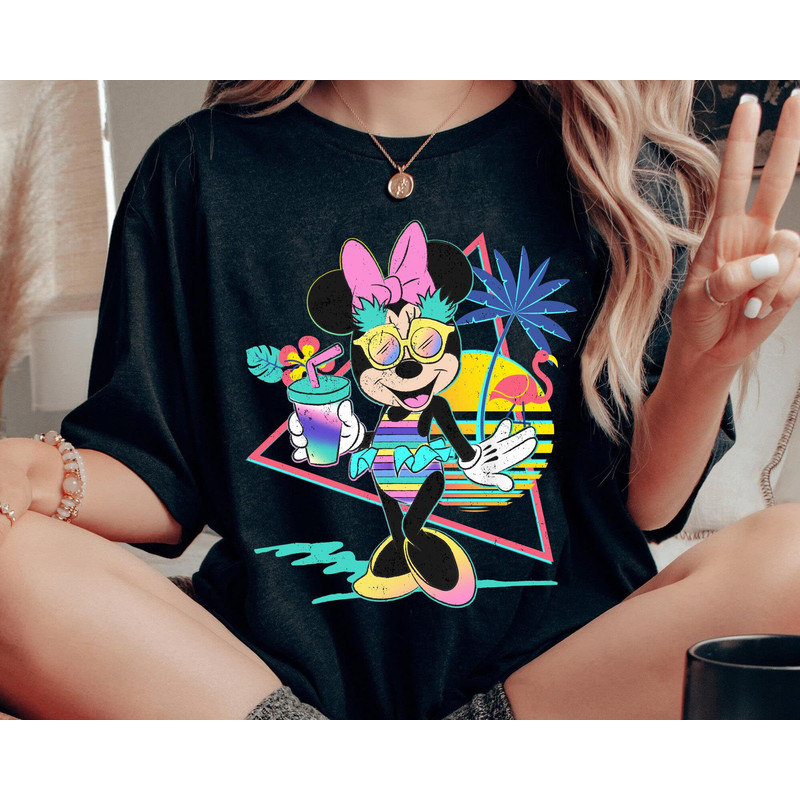 Retro 80s Disney Minnie Mouse Unicorn Stripes Pineapples Shirt  Disney Summer Vibes  Summer Vacation Tee  Disney Family Matching T-shirt - 5.jpg