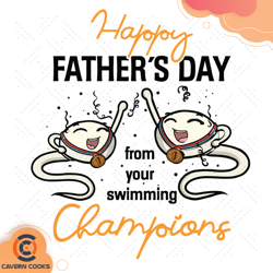 happy fathers day from swimming champions svg, fat