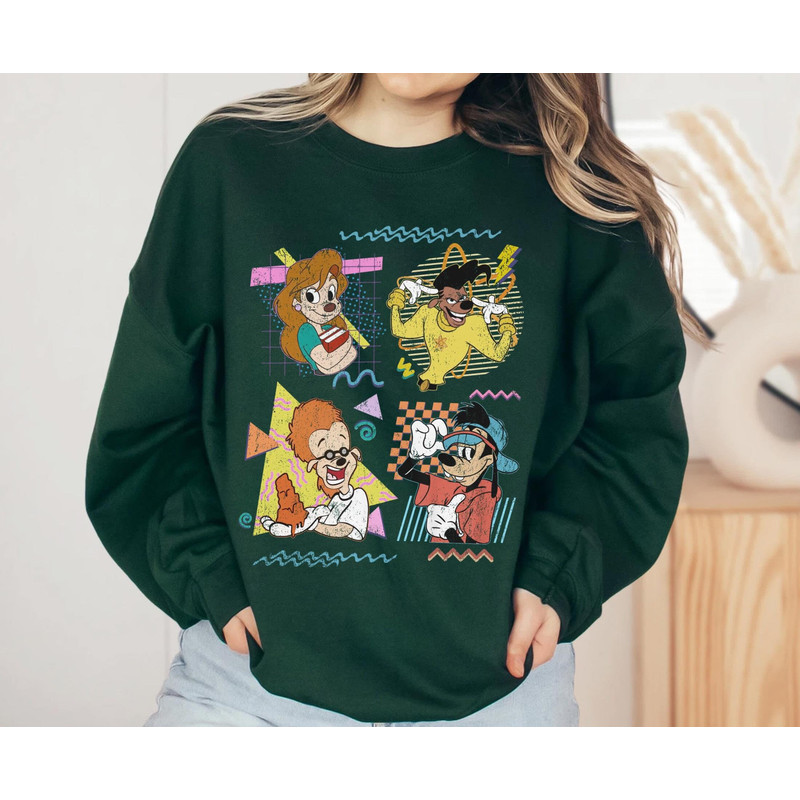 Retro 90s A Goofy Movie Characters Sweatshirt  Max Roxanne Powerline T-shirt  Walt Disney World Tee  Disneyland Family Vacation Trip - 1.jpg