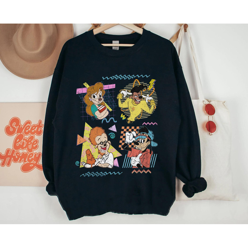 Retro 90s A Goofy Movie Characters Sweatshirt  Max Roxanne Powerline T-shirt  Walt Disney World Tee  Disneyland Family Vacation Trip - 4.jpg