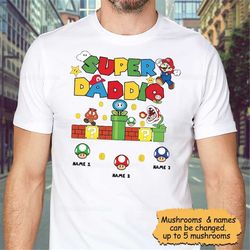 super daddio shirt, personalized super daddio shirt, father's day funny shirt, dad gamer shirt, gift for dad, super mari