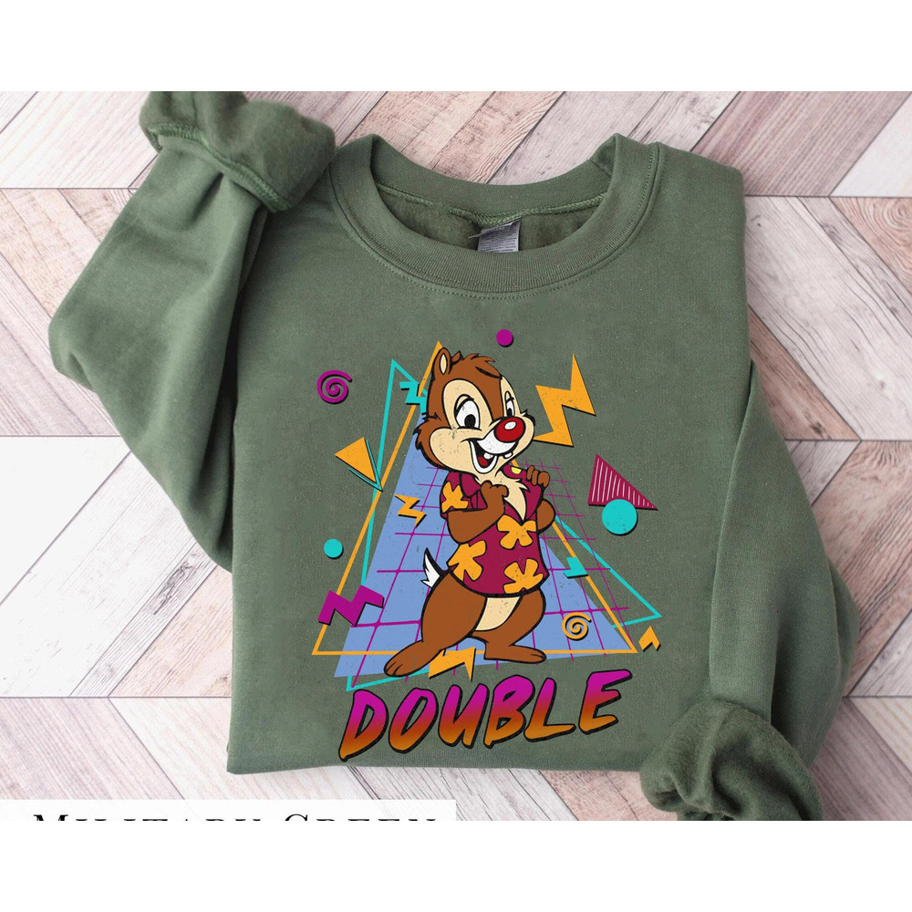 Retro 90s Chip n Dale Double Trouble Shirt Disney Couple Matching T-shirt Walt Disney World Tee Magic Kingdom Disneyland Family Vacation - 2.jpg