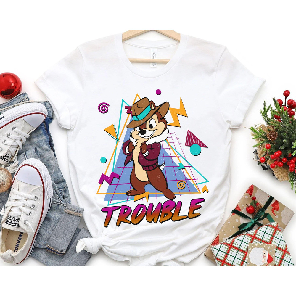 Retro 90s Chip n Dale Double Trouble Shirt Disney Couple Matching T-shirt Walt Disney World Tee Magic Kingdom Disneyland Family Vacation - 5.jpg