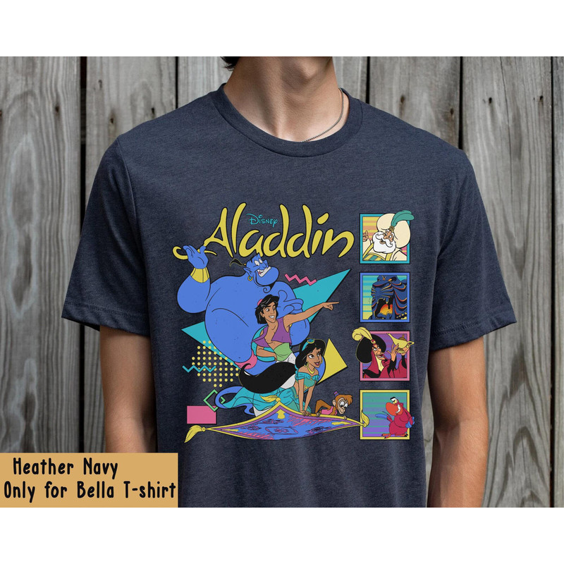 Retro 90s Disney Aladdin Characters Classic Group Shot Shirt  Disney Aladdin Jasmine Genie T-shirt  Disney Birthday  Walt Disney World - 3.jpg
