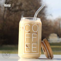 coffee cup iced coffee glass floral glass can with lid straw cute boho coffee cup for best friends coffee lover gift
