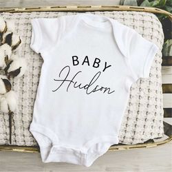 custom last name or first name onesie, last name or first name baby bodysuit, baby announcement onesie , baby name onesi
