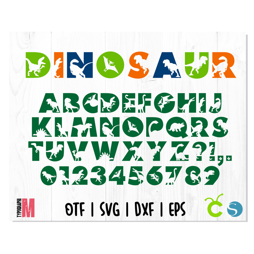 Dinosaur Silhouette font svg 1.png