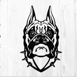 boxer dog head svg | boxer dog svg, boxer dog vector, boxer dog dxf, boxer dog png, boxer dog cut file for cricut svg