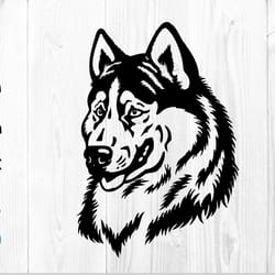 dog west siberian laika head | dog svg, laika svg, siberian laika vector, siberian laika dxf, dog laika cut file cricut