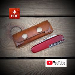 Leather template to make a leather Knife Case for victorinox Spartan / 4 sizes