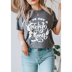 i'v got a ticket to the moon tee, peace t-shirt, hippie tee vintage inspired  t-shirt, unisex tee, comfort colors t-shir
