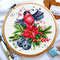 Bullfinch cross stitch, Birds cross stitch, Flowers cross stitch, Poinsettia cross stitch, Christmas tree, Digital PDF.jpg