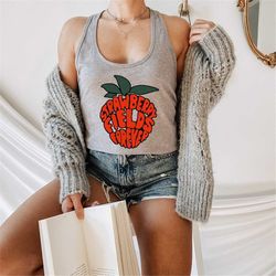 strawberry fields forever tank top, hippie tank,  vintage inspired, 70s style, women's fitted tank, boho tank top