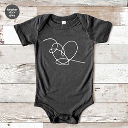 valentines day onesie, happy valentines day gift baby bodysuit, hand drawing heart valentines day toddler, kids valentin