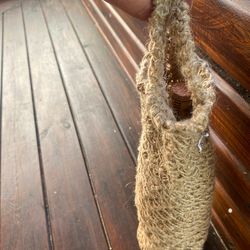 wine bag hemp crochet
