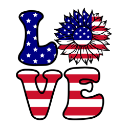 love sunflower svg, 4th of july svg, independence day svg, american svg, patriotic svg, usa flag svg digital download