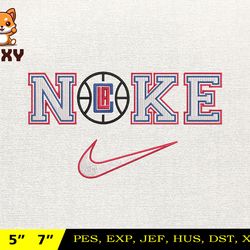 nike clippers embroidery design, nba basketball embroidery design, machine embroidery design, nba team, instant download