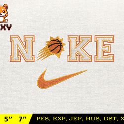 nike phoenix embroidery design, nba basketball embroidery design, machine embroidery design, nba team, instant download