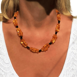 Natural Amber Necklace Yellow Honey Real Amber Jewelry Women Gemstone Beaded necklace holiday everyday jewelry handmade