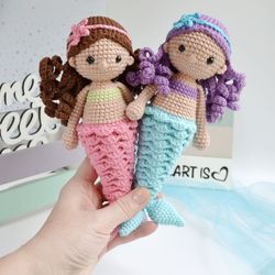 crochet mermaid, crochet doll, sirena doll