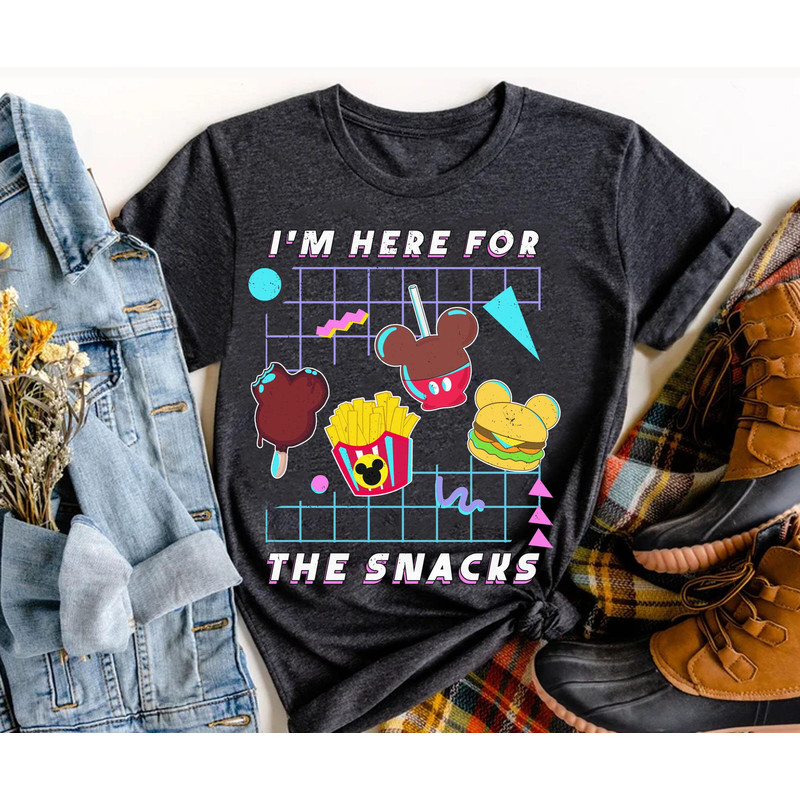 Retro 90s I'm Here for The Snacks Drinks Mickey Minnie Shirt  Disney Couple Matching T-shirt  Epcot Park  Walt Disney World Trip Outfits - 4.jpg