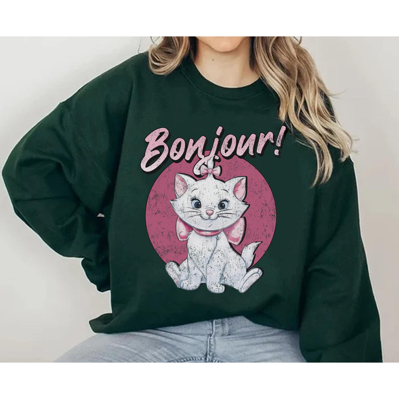 Retro 90s Marie Bonjour Shirt The White Kitten Disney Aristocats T-shirt Magic Kingdom Disneyland Trip Family Vacation Holiday Gift - 3.jpg
