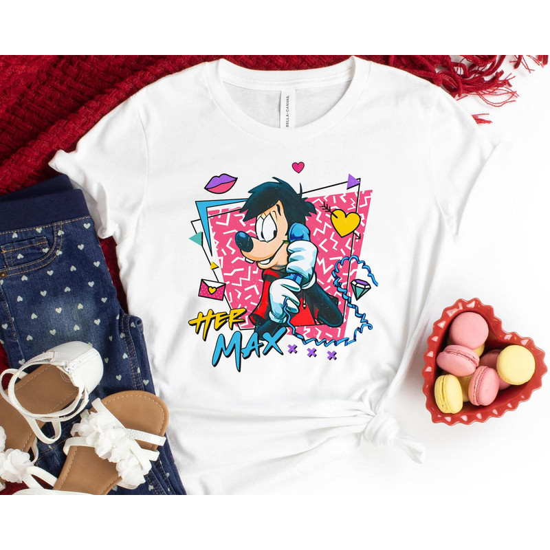 Retro 90s Max and Roxanne Valentine Couple Matching Shirt  A Goofy Movie T-shirt  Walt Disney World Tee  Disneyland Gift for Him Her - 4.jpg