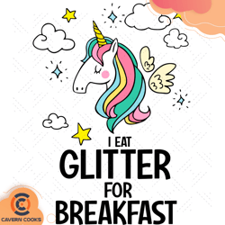 i eat glitter for breakfast svg, trending svg, uni