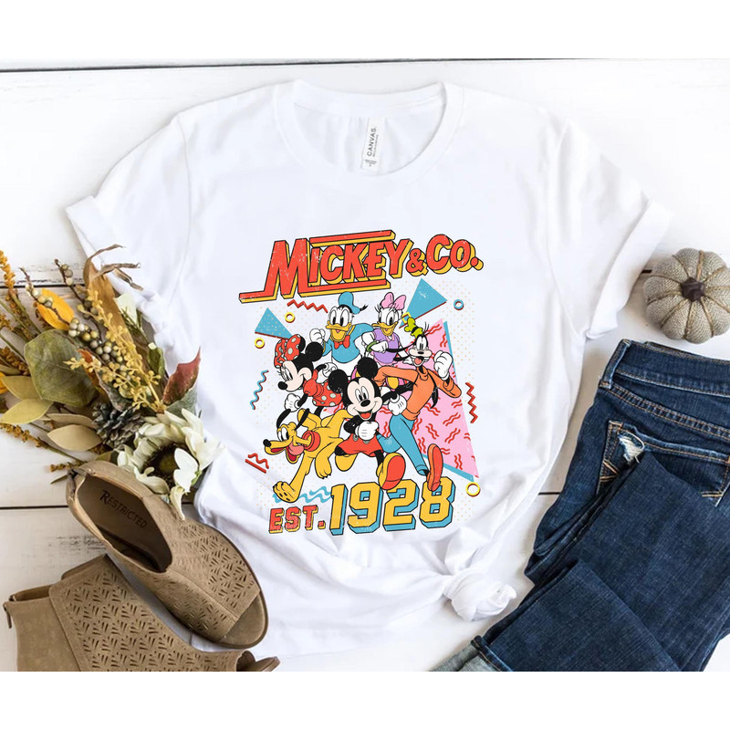 Retro 90s Mickey & Co Est 1928 Shirt Mickey Mouse And Friends Disney T-shirt Magic Kingdom Disneyland Trip Disney World Funny Holiday Gift - 1.jpg