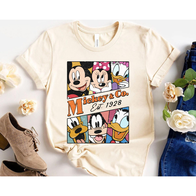 Retro 90s Mickey Co Est 1928 Shirt Mickey and Friends Disney Characters T-shirt Magic Kingdom Disneyland Trip Family Vacation Holiday Gift - 1.jpg