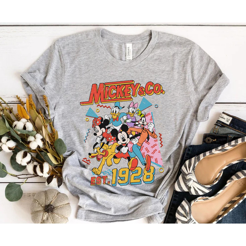 Retro 90s Mickey & Co Est 1928 Shirt Mickey Mouse And Friends Disney T-shirt Magic Kingdom Disneyland Trip Disney World Funny Holiday Gift - 2.jpg