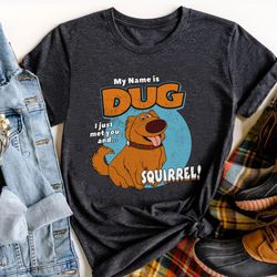 retro 90s my name is dug squirrel shirt disney