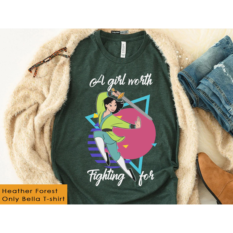 Retro 90s Mulan A Girl Worth Fighting For Shirt Disney Girls T-shirt Mulan Disney Movie Walt Disney World Disneyland Trip Outfits - 3.jpg