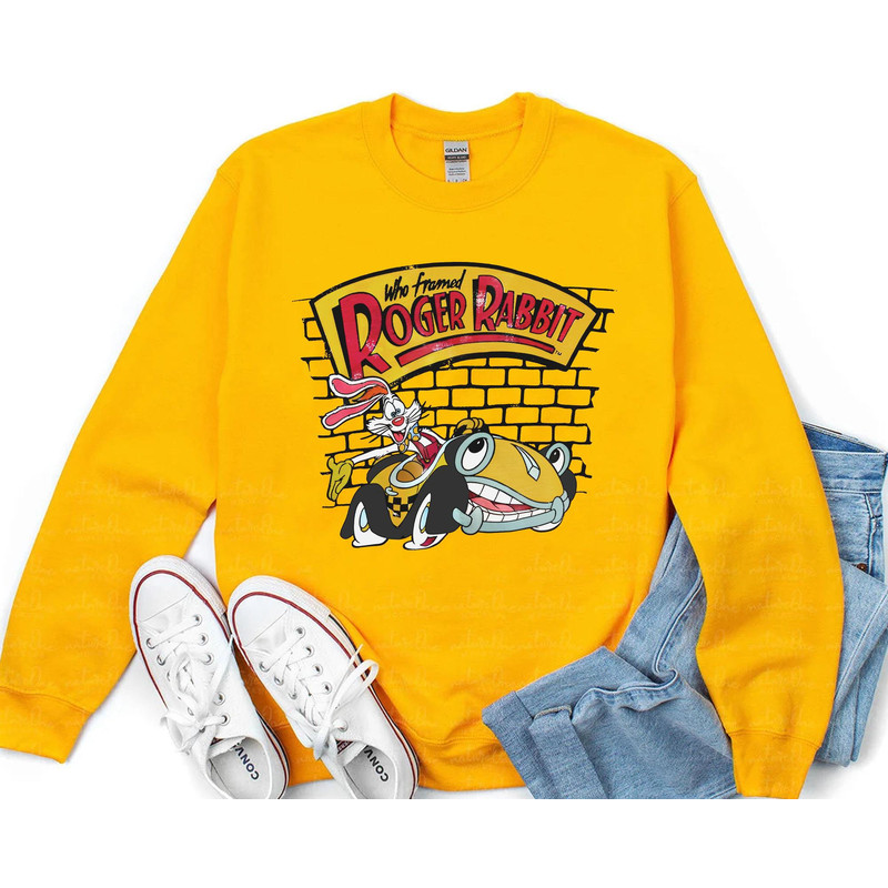 Retro 90S Roger Riding Benny Sweatshirt Who Framed Roger Rabbit T-shirt Walt Disney World Tee Magic Kingdom Disneyland Friends Shirt - 1.jpg