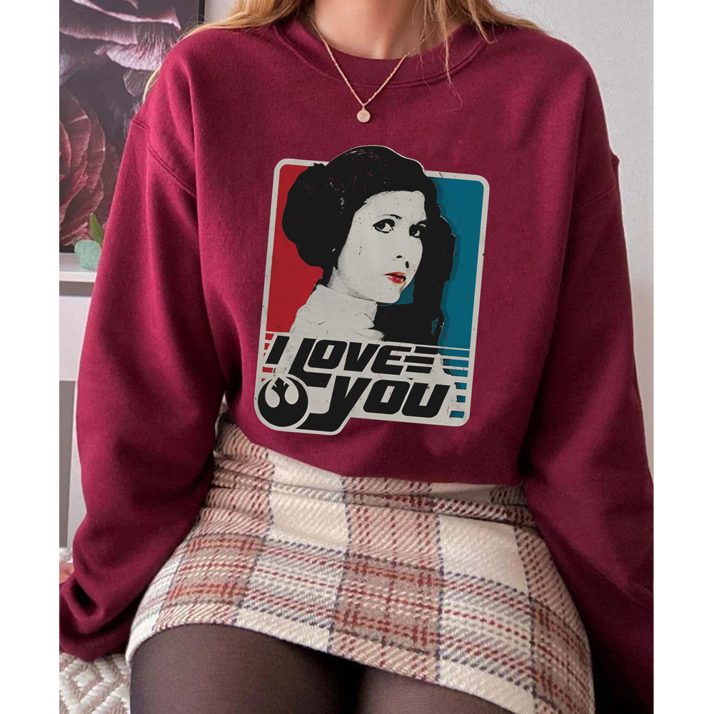 Retro 90s Poster Princess Leia Han Solo I Love You I Know Sweatshirt Star Wars Valentine's Day T-shirt Star Wars Couple Matching Shirt - 5.jpg