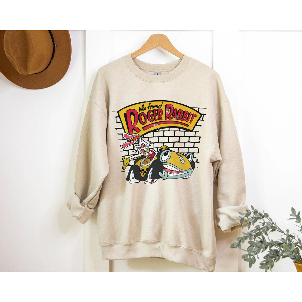 Retro 90S Roger Riding Benny Sweatshirt Who Framed Roger Rabbit T-shirt Walt Disney World Tee Magic Kingdom Disneyland Friends Shirt - 4.jpg
