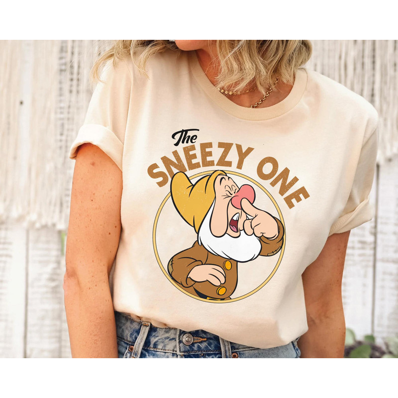 Retro 90s The Sneezy One Snow White And Seven Dwarfs Shirt Sneezy Dwarf Disney T-shirt Walt Disney World Shirt Disneyland Trip Outfits - 1.jpg