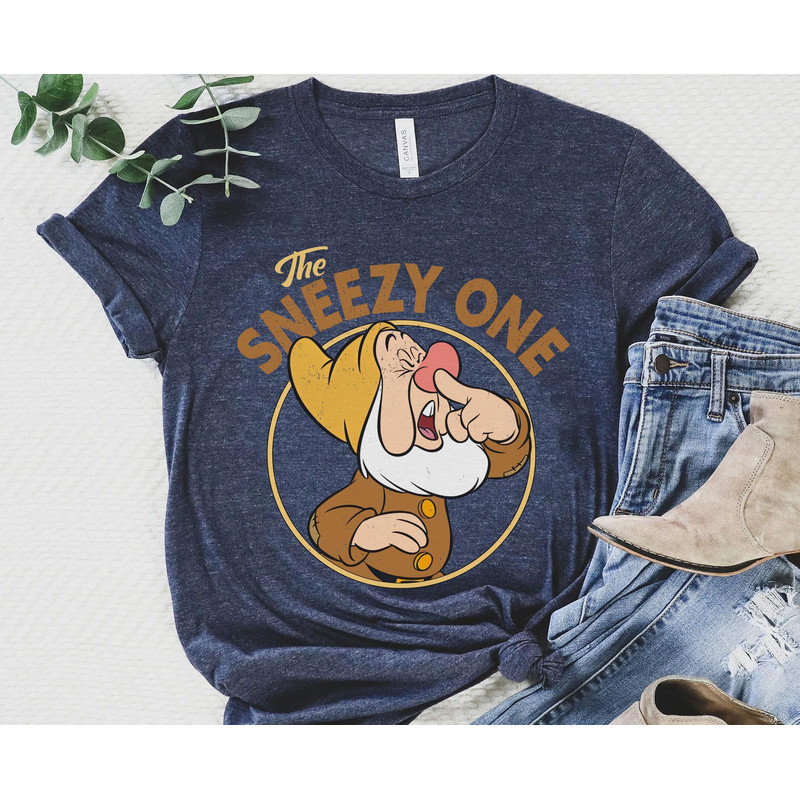 Retro 90s The Sneezy One Snow White And Seven Dwarfs Shirt Sneezy Dwarf Disney T-shirt Walt Disney World Shirt Disneyland Trip Outfits - 2.jpg