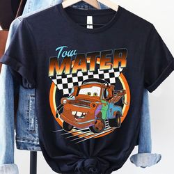 retro 90s tow mater checkerboard racing shirt /