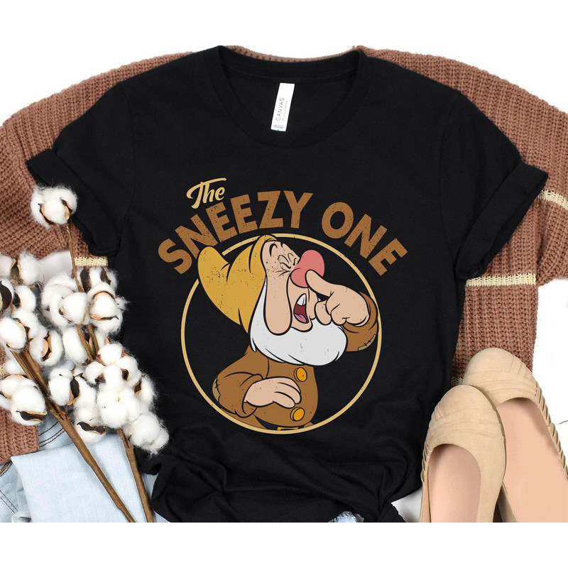 Retro 90s The Sneezy One Snow White And Seven Dwarfs Shirt Sneezy Dwarf Disney T-shirt Walt Disney World Shirt Disneyland Trip Outfits - 4.jpg