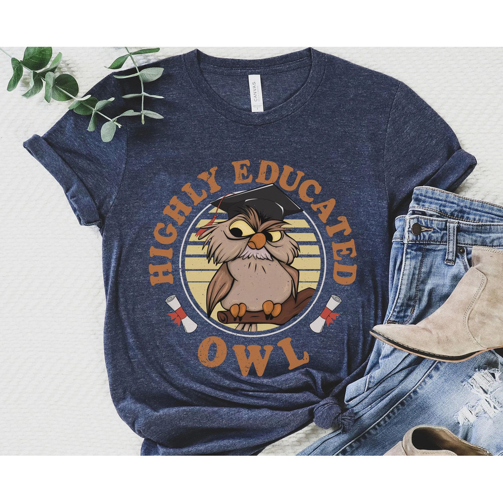Retro Archimedes Highly Educated Owl Shirt  The Sword In The Stone  Walt Disney World T-shirt  Disneyland Family Trip  Funny Disney Tee - 2.jpg