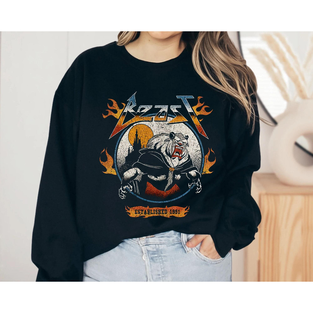 Retro Beauty and the Beast Metal Rock Shirt Walt Disney World T-shirt Rock Music Magic Kingdom Park Disneyland Trip Gift - 2.jpg