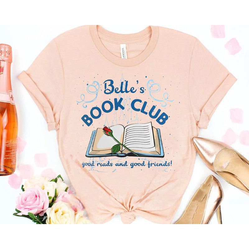 Retro Belle's Book Club Shirt  Beauty and The Beast T-shirt  Walt Disney World Tee  Book Lover Gift  Book Reading Tee  Disney Princess - 1.jpg