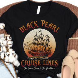 retro black pearl cruise lines shirt / pirates