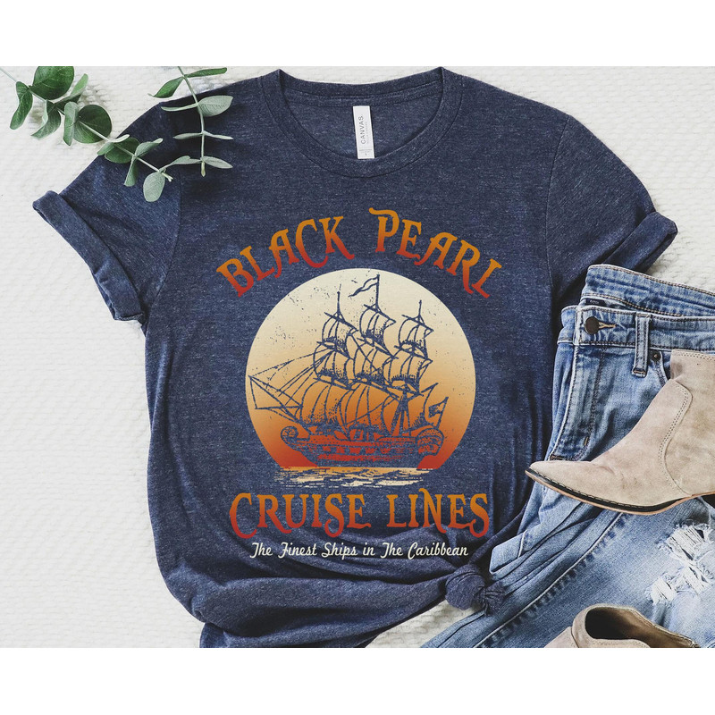 Retro Black Pearl Cruise Lines Shirt Pirates Of The Caribbean T-shirt Disney Vacation Tee Walt Disney World Disneyland Trip Outfits - 2.jpg
